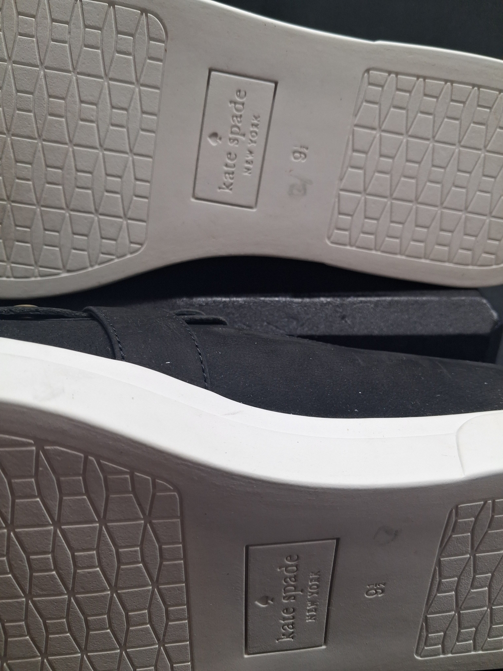 kate spade Black Suede Loafers with Gold Eyelet Detail - Picture 11 of 12